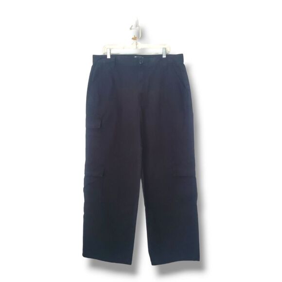 NWOT ASOS Design Curve Oversized Cargo Pants in Black Sz 12 - Picture 10 of 13